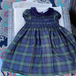 Janie and Jack plaid and velvet dress